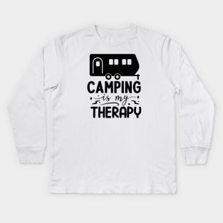 Camping is my Therapy Kids Long Sleeve T-Shirt